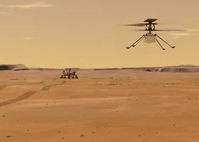 Марсоход Perseverance на фоне Красной планеты запечатлел вертолет NASA